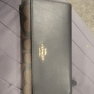 Coach Black and Brown Leather Wallet